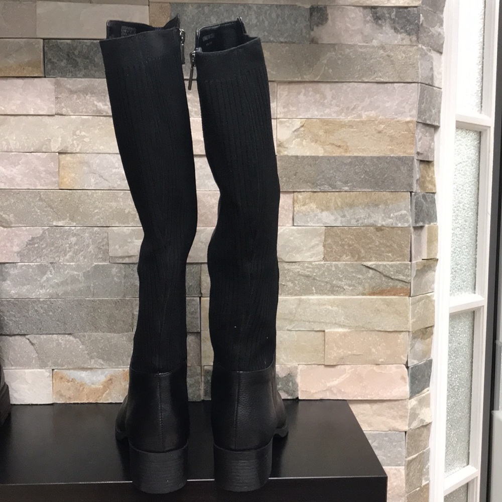 🎁 Kenneth Cole Levon Leather & Rib Knit Knee High Boot - Picture 5 of 9